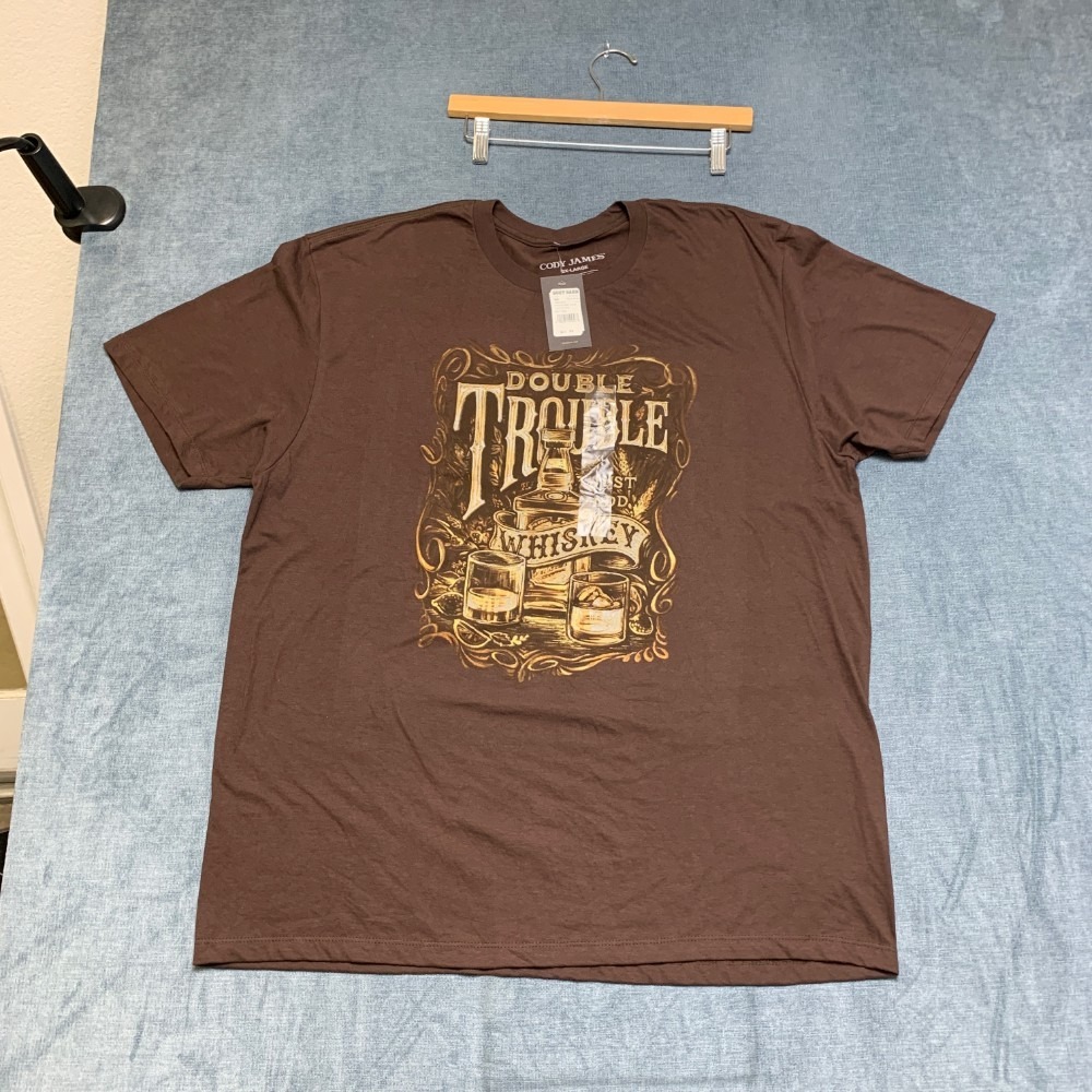 Boot Barn Cody James Double Trouble Whiskey Graphic T Shirt Mens 2XL Dark Brown